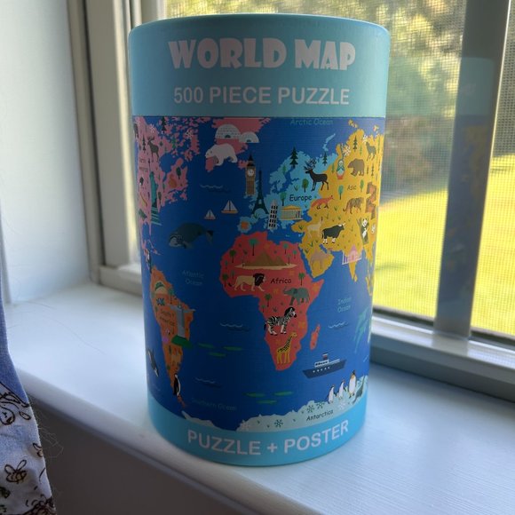 Ningbo Johnshen Stationery Company Other - World Map 500 Piece Puzzle & Poster Animals Wildlife North South America Africa